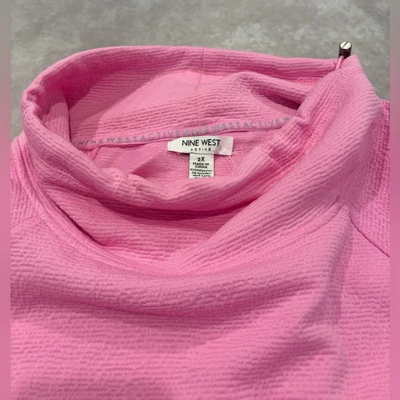 Nine West Active Pink Women's Sweater:2X Long Sleeve Pockets Breathable Comfort - Picture 4 of 11